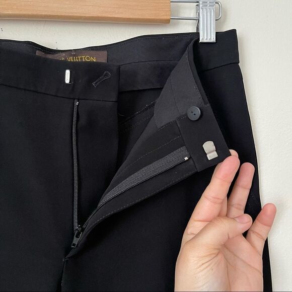Louis Vuitton Black Trouser pants size 2 preowned - Picture 2 of 6